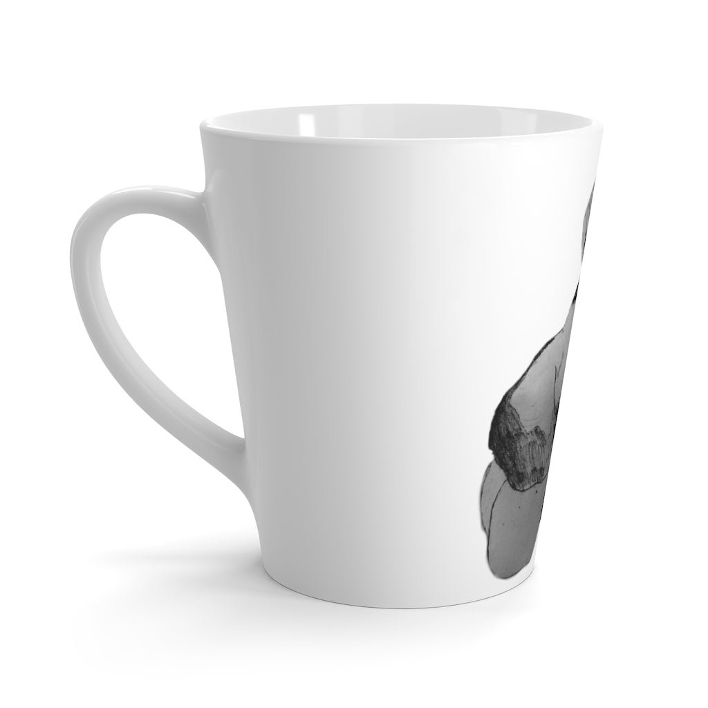 A stylish Shamrock Latte Mug made of durable white ceramic with a C-handle, featuring high-quality sublimation printing.