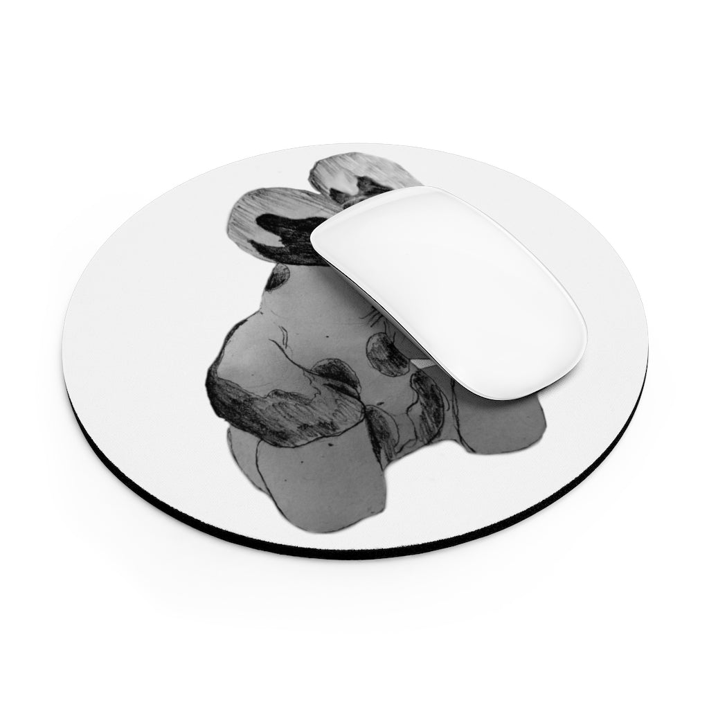 Shamrock Mouse Pad featuring a vibrant shamrock design, available in round and rectangular shapes with a non-slip rubber bottom.