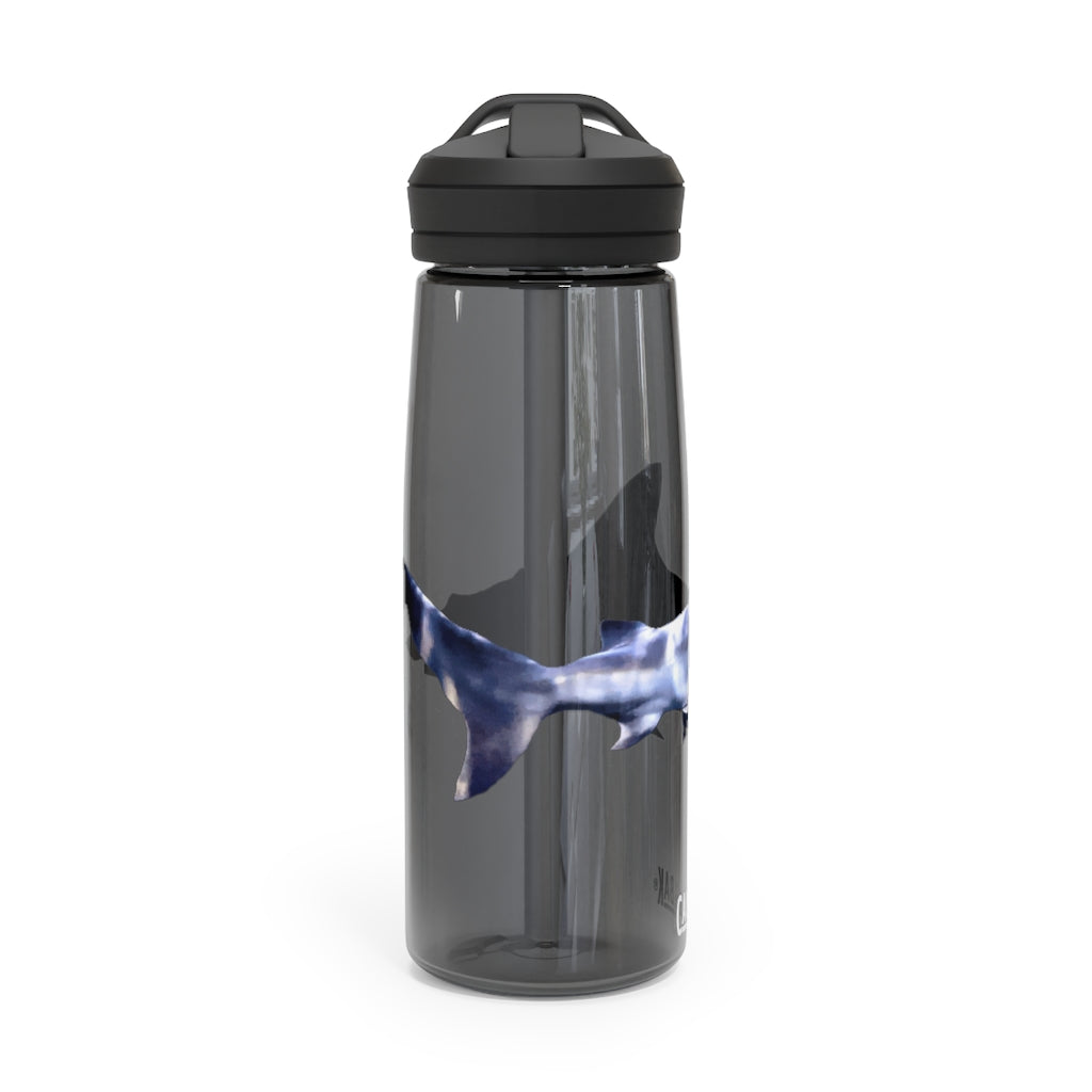 Shark CamelBak Eddy® Water Bottle in vibrant colors, showcasing its ergonomic design and easy-carry handle.