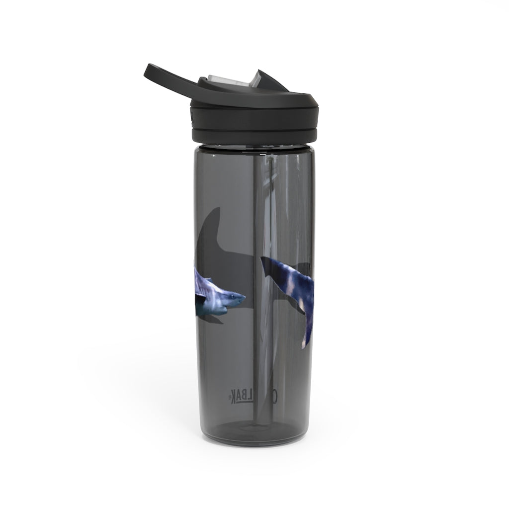 Shark CamelBak Eddy® Water Bottle in vibrant colors, showcasing its ergonomic design and easy-carry handle.