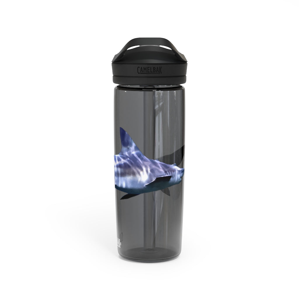 Shark CamelBak Eddy® Water Bottle in vibrant colors, showcasing its ergonomic design and easy-carry handle.