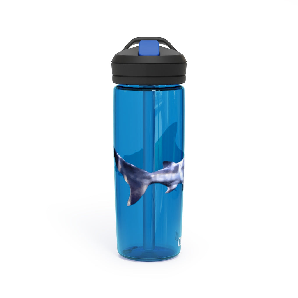 Shark CamelBak Eddy® Water Bottle in vibrant colors, showcasing its ergonomic design and easy-carry handle.