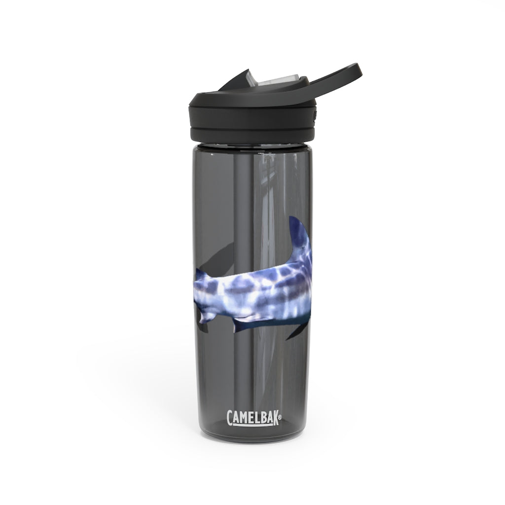 Shark CamelBak Eddy® Water Bottle in vibrant colors, showcasing its ergonomic design and easy-carry handle.