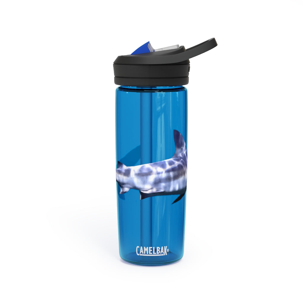 Shark CamelBak Eddy® Water Bottle in vibrant colors, showcasing its ergonomic design and easy-carry handle.