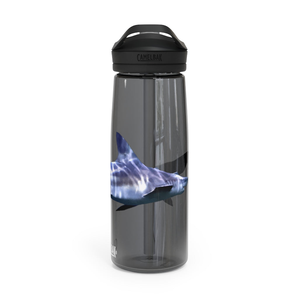 Shark CamelBak Eddy® Water Bottle in vibrant colors, showcasing its ergonomic design and easy-carry handle.