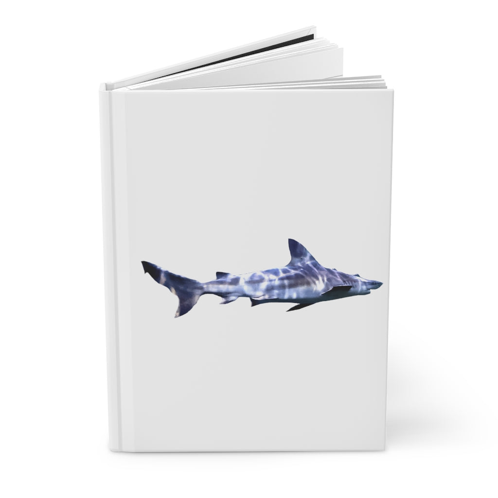 Shark Hardcover Journal Matte with customizable cover and lined pages, showcasing a sleek design and durable hardcover.