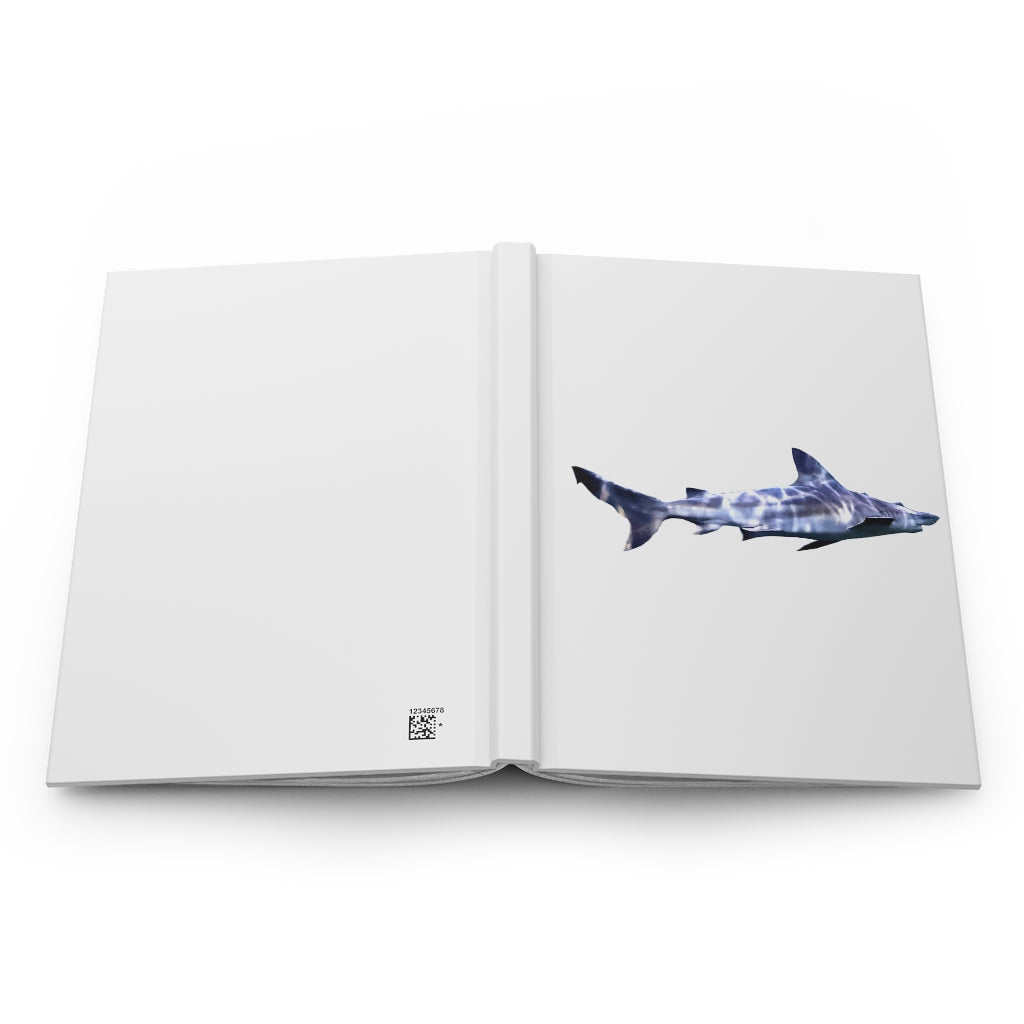 Shark Hardcover Journal Matte with customizable cover and lined pages, showcasing a sleek design and durable hardcover.