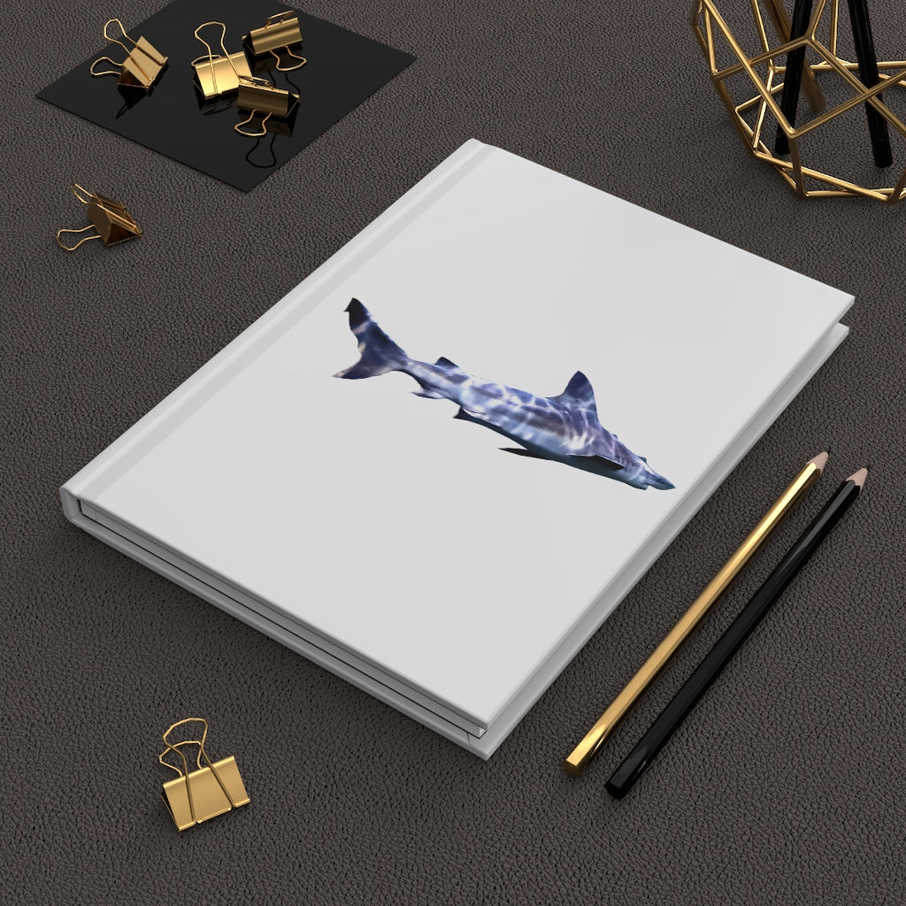 Shark Hardcover Journal Matte with customizable cover and lined pages, showcasing a sleek design and durable hardcover.