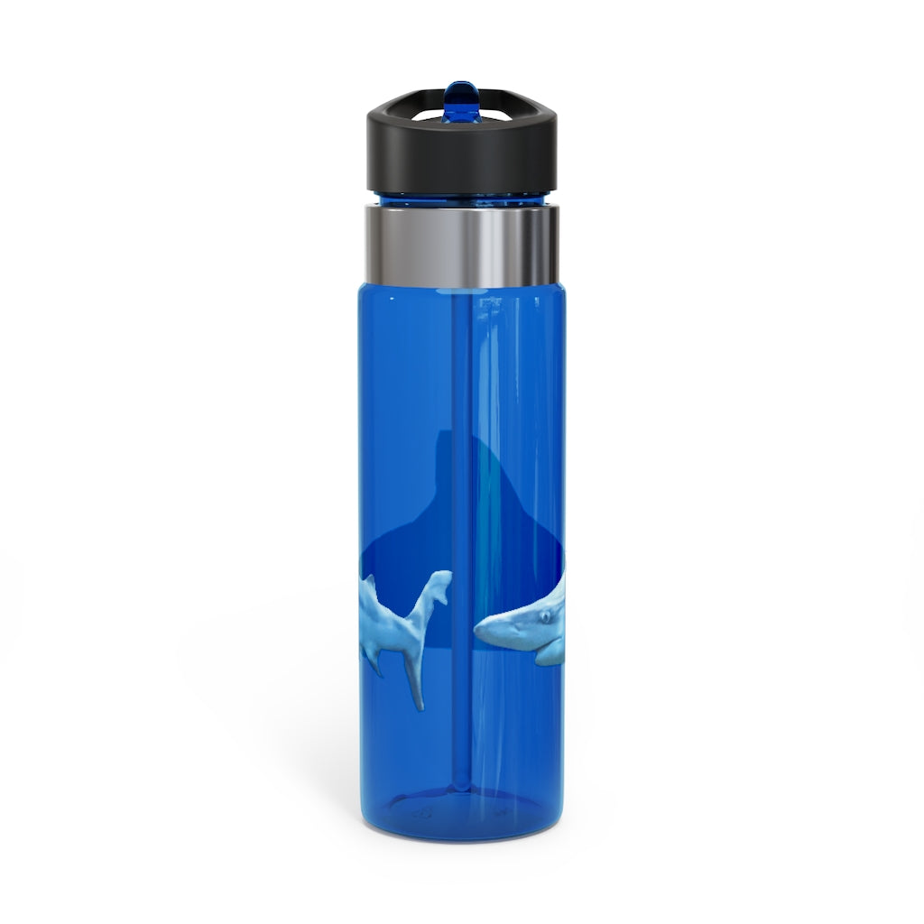 Shark Kensington Tritan™ Sport Bottle in vibrant colors with a carabiner hook, showcasing its durable design and spill-resistant lid.