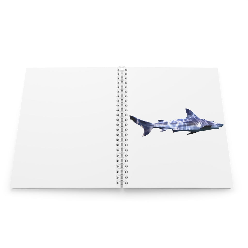 A stylish Shark Spiral Notebook with customizable covers and wide-ruled pages, perfect for journaling and note-taking.