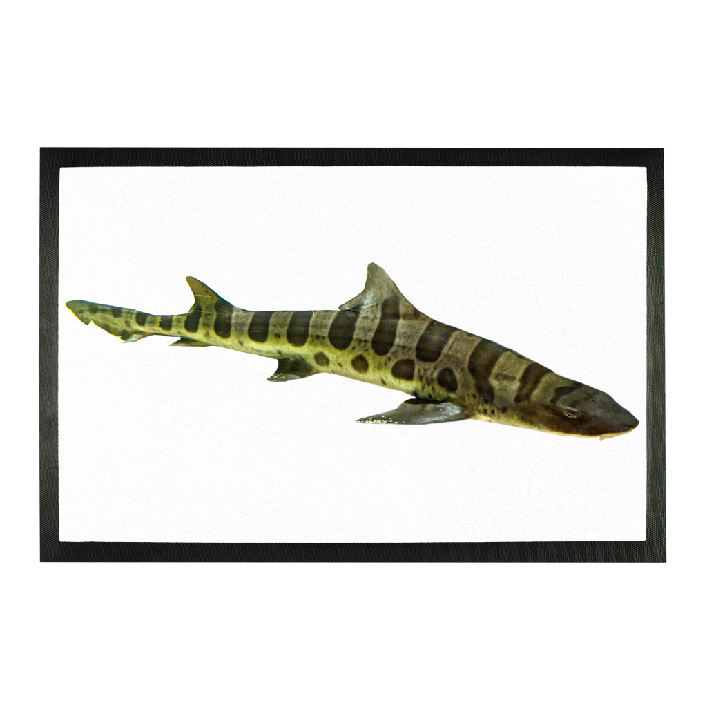 Shark Sublimation Doormat featuring a customizable shark design on a durable rubber base.