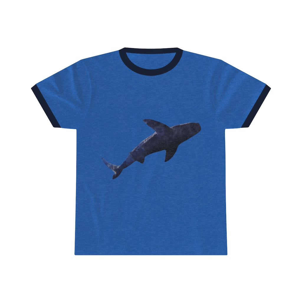 Shark Unisex Ringer Tee showcasing various colors and a classic design, perfect for casual and active wear.