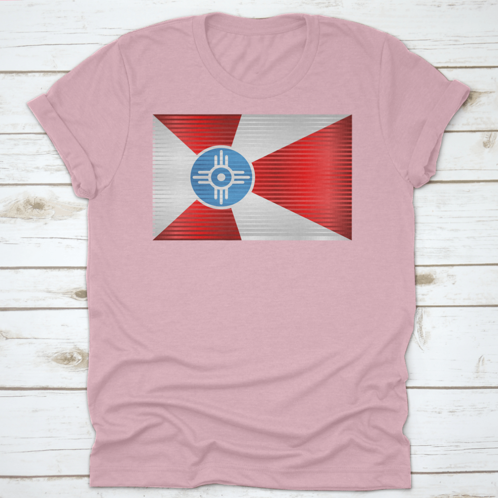 A vibrant Shiny Grunge Flag of Wichita featuring a modern design, made from high-quality cotton fabric.