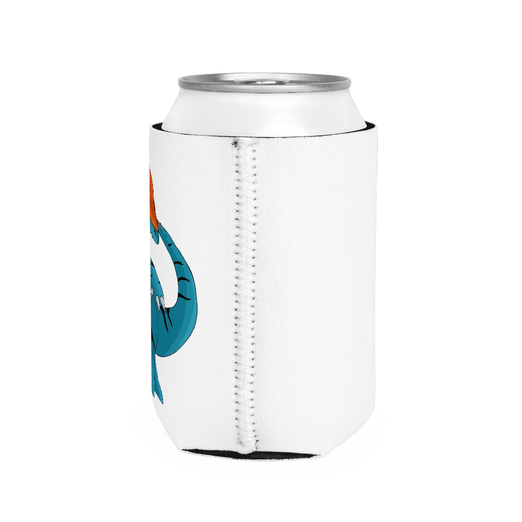 Shirei Can Cooler Sleeve in black neoprene, designed to fit standard 12 oz cans, showcasing its durable and customizable features.