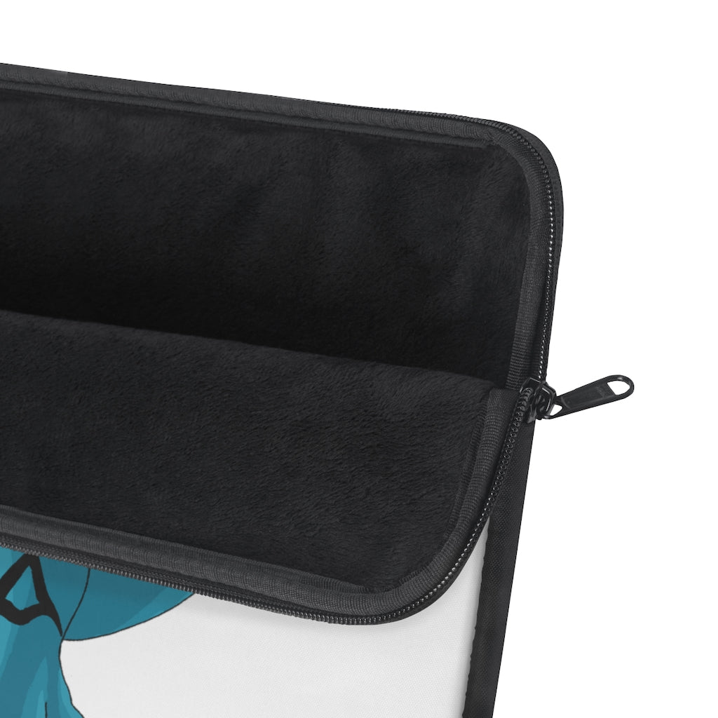 Shirei Laptop Sleeve featuring a stylish print on one side and a black polyester back, designed for protection and elegance.