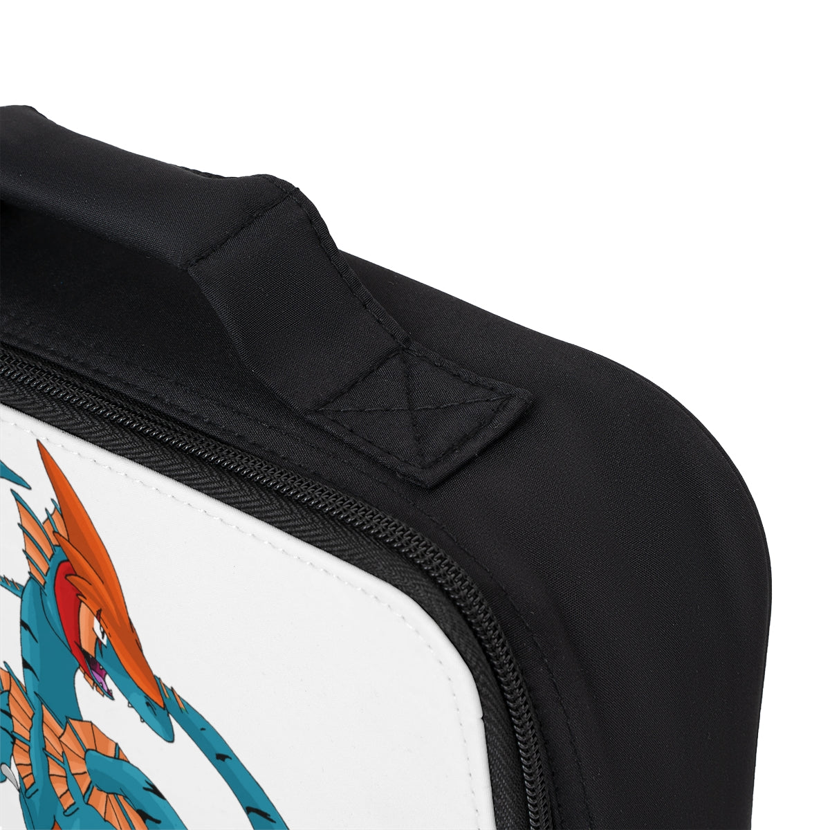 Shirei Lunch Bag featuring a black base and customizable white area, ideal for adults and kids.