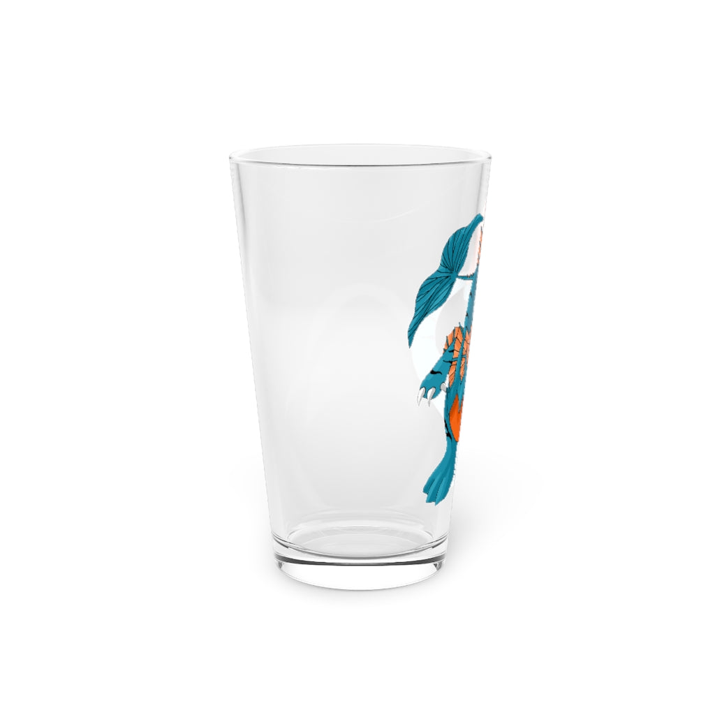 Shirei Pint Glass, 16oz, clear glass with customizable design, perfect for beverages.