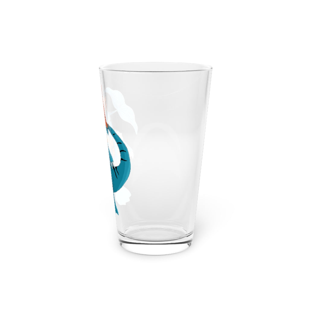 Shirei Pint Glass, 16oz, clear glass with customizable design, perfect for beverages.