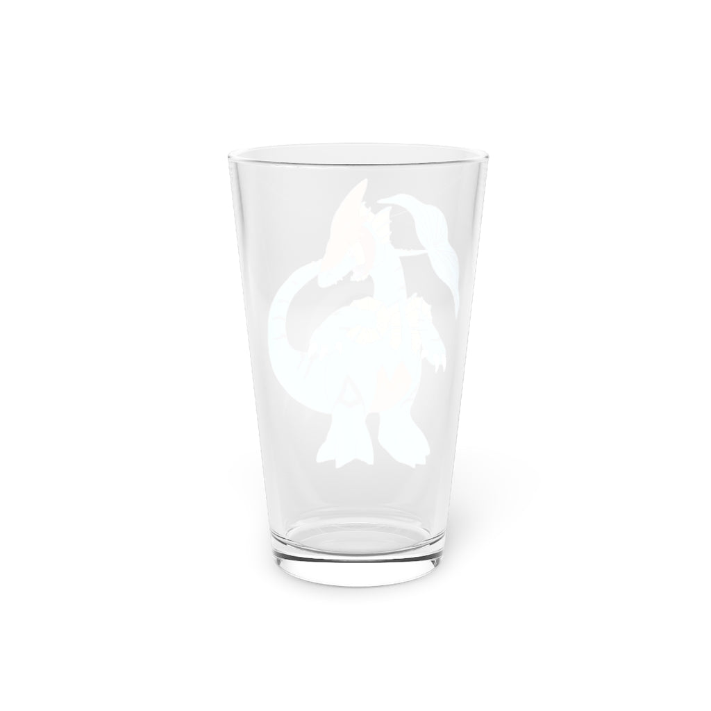 Shirei Pint Glass, 16oz, clear glass with customizable design, perfect for beverages.