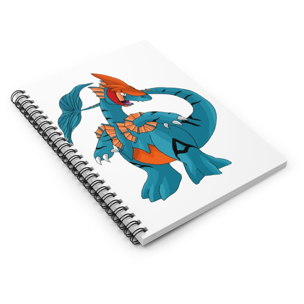 Shirei Spiral Notebook with ruled line pages and a colorful printed front cover, featuring a black back cover.