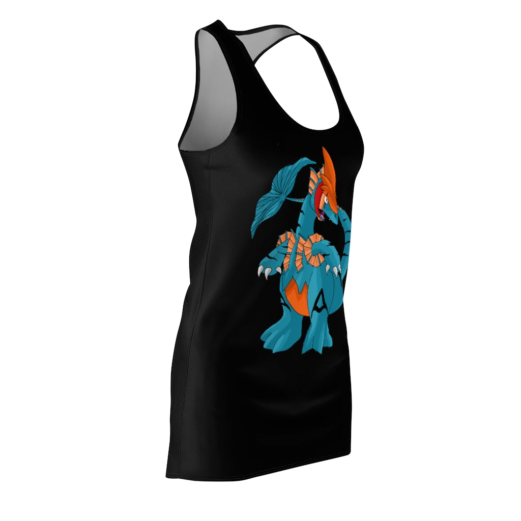 Shirei Women's Cut & Sew Racerback Dress showcasing a stylish and feminine design with a sporty fit.