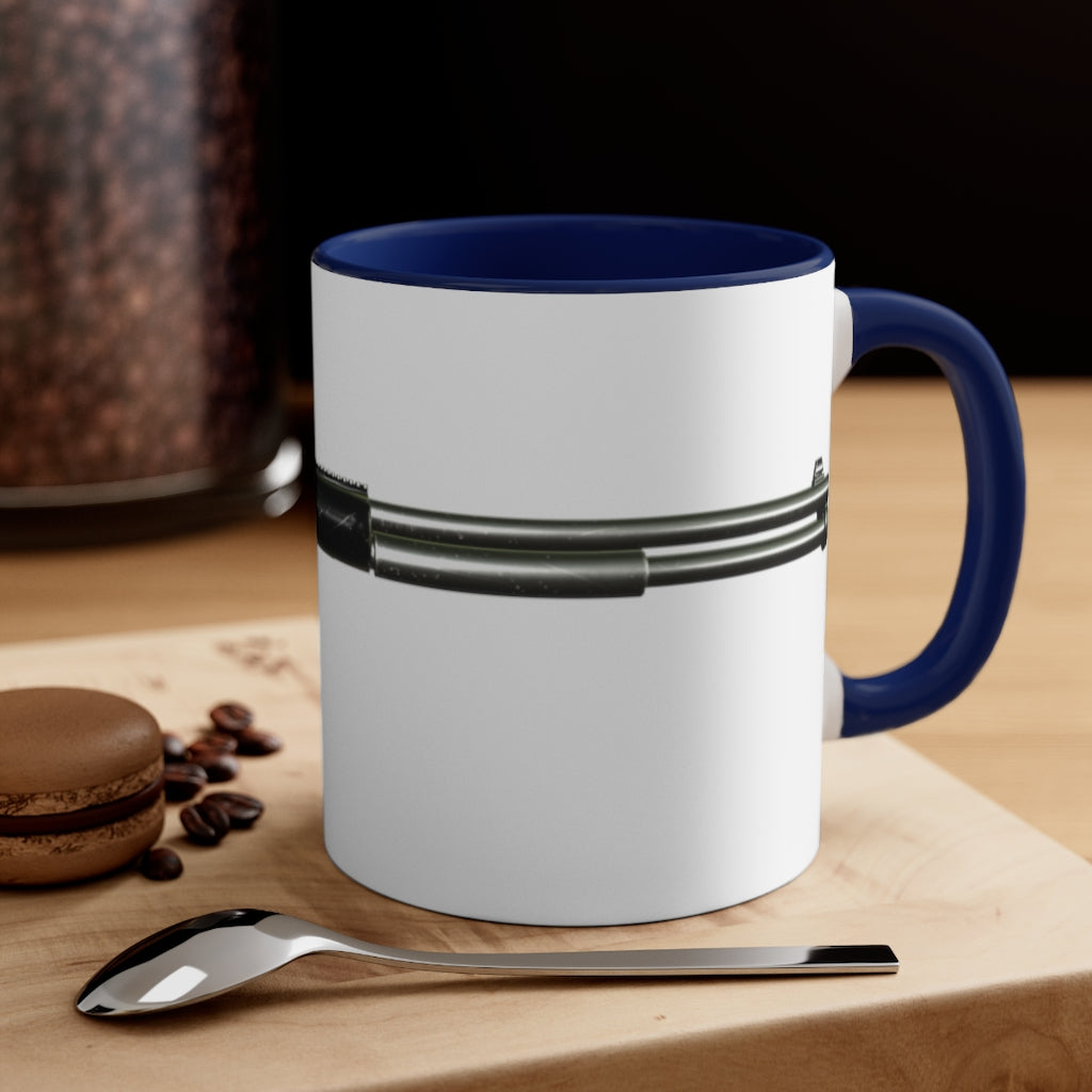 Shotgun Accent Coffee Mug, 11oz with a vibrant two-tone design featuring a colored interior and C-handle.