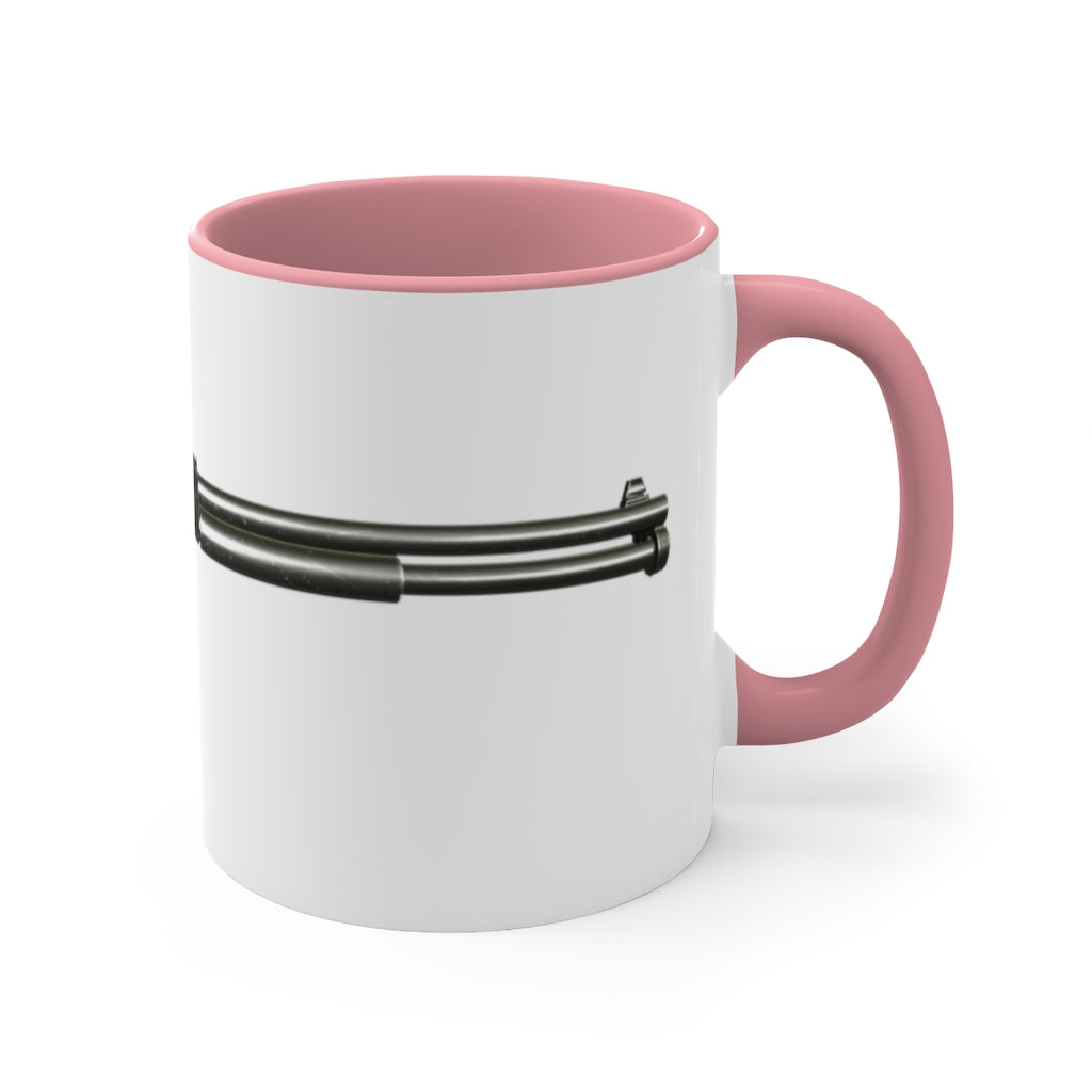 Shotgun Accent Coffee Mug, 11oz with a vibrant two-tone design featuring a colored interior and C-handle.