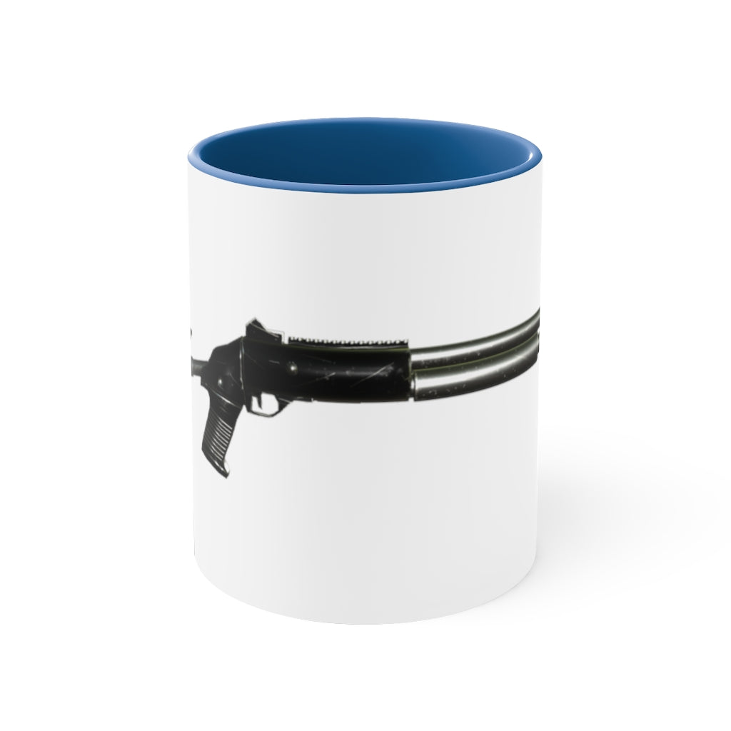 Shotgun Accent Coffee Mug, 11oz with a vibrant two-tone design featuring a colored interior and C-handle.