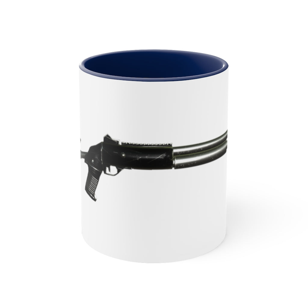 Shotgun Accent Coffee Mug, 11oz with a vibrant two-tone design featuring a colored interior and C-handle.