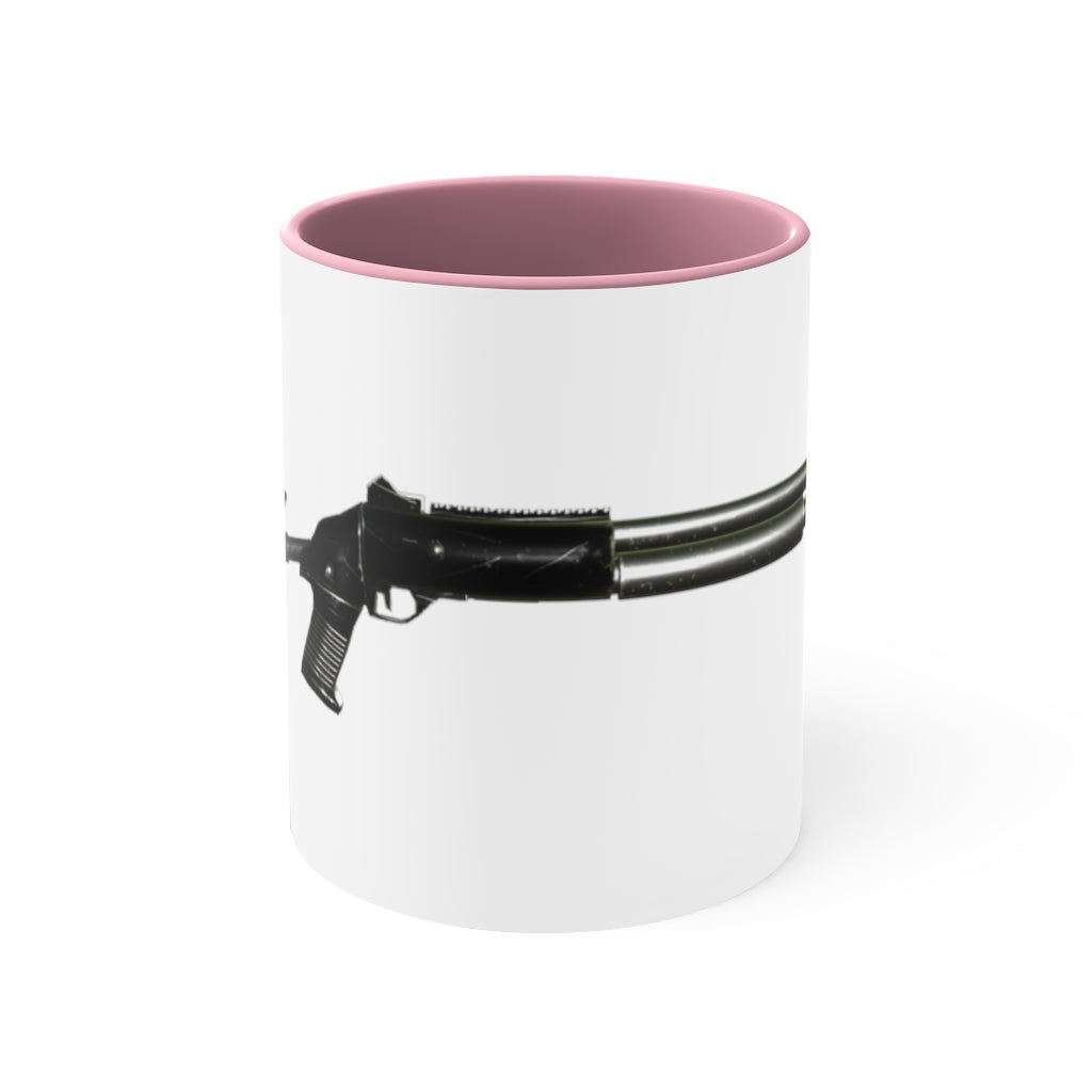 Shotgun Accent Coffee Mug, 11oz with a vibrant two-tone design featuring a colored interior and C-handle.