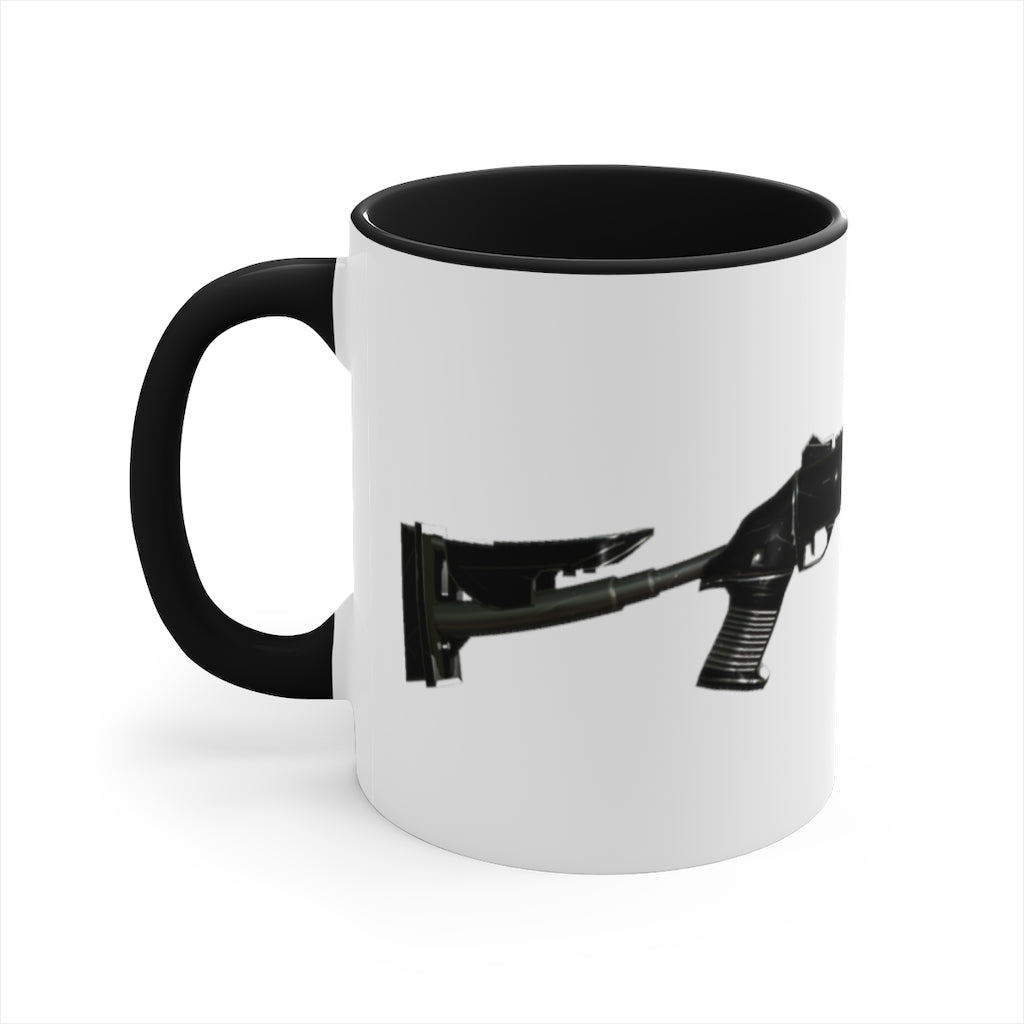 Shotgun Accent Coffee Mug, 11oz with a vibrant two-tone design featuring a colored interior and C-handle.