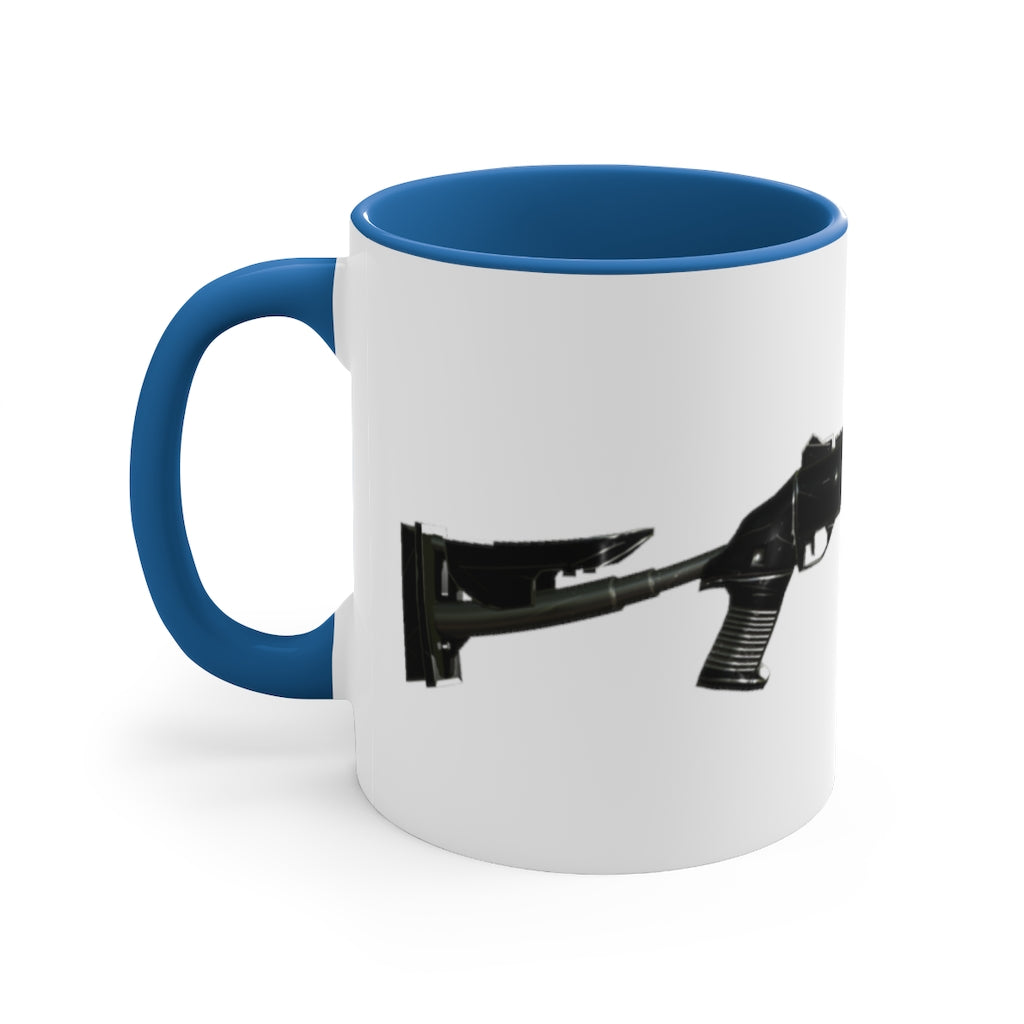 Shotgun Accent Coffee Mug, 11oz with a vibrant two-tone design featuring a colored interior and C-handle.