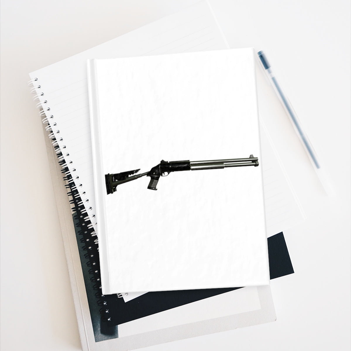 Shotgun Journal - Blank with hardcover and colorful wraparound print, showcasing its blank pages for creativity.