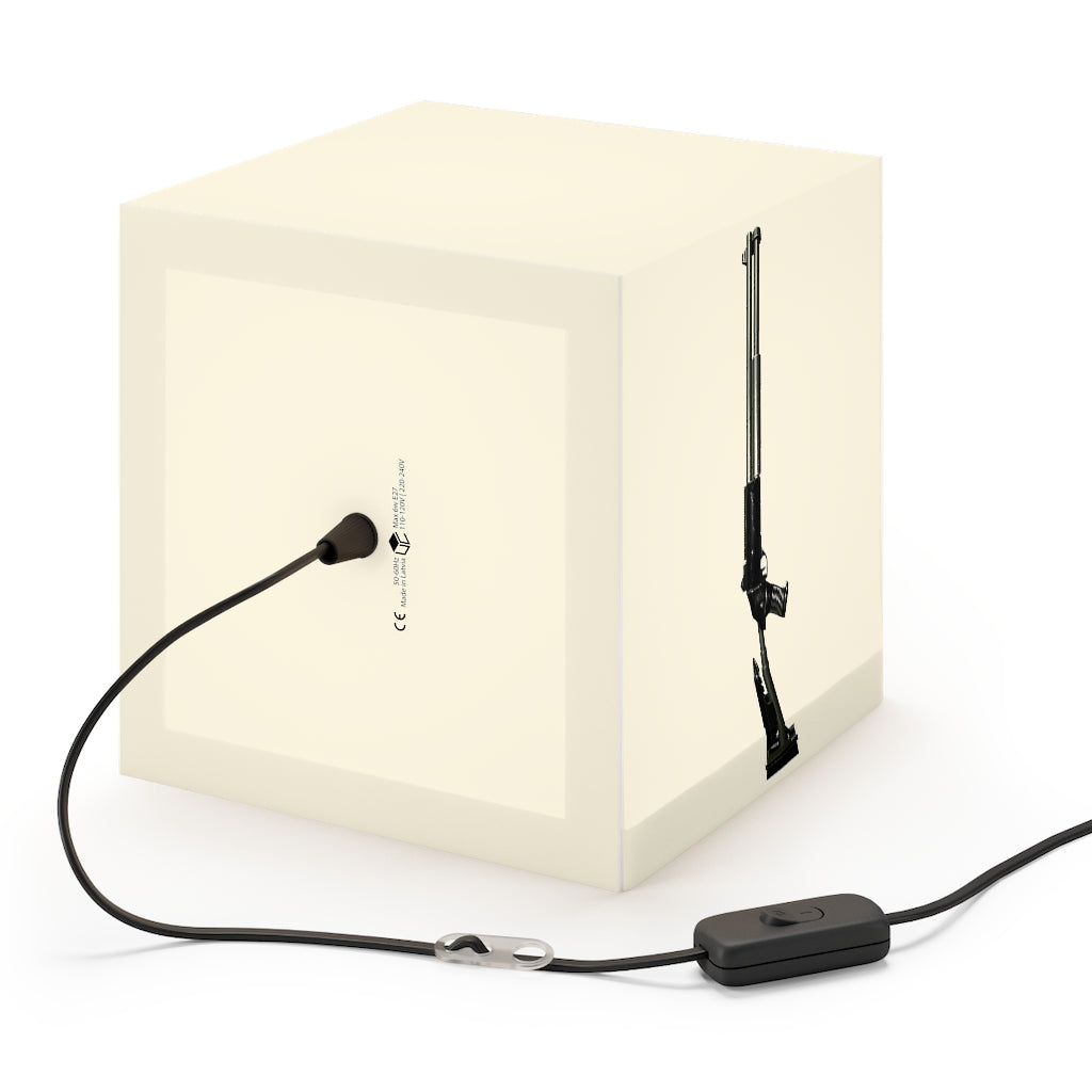 A stylish Shotgun Light Cube Lamp in two sizes, showcasing its unique cube design and soft glow, perfect for home or shop decor.