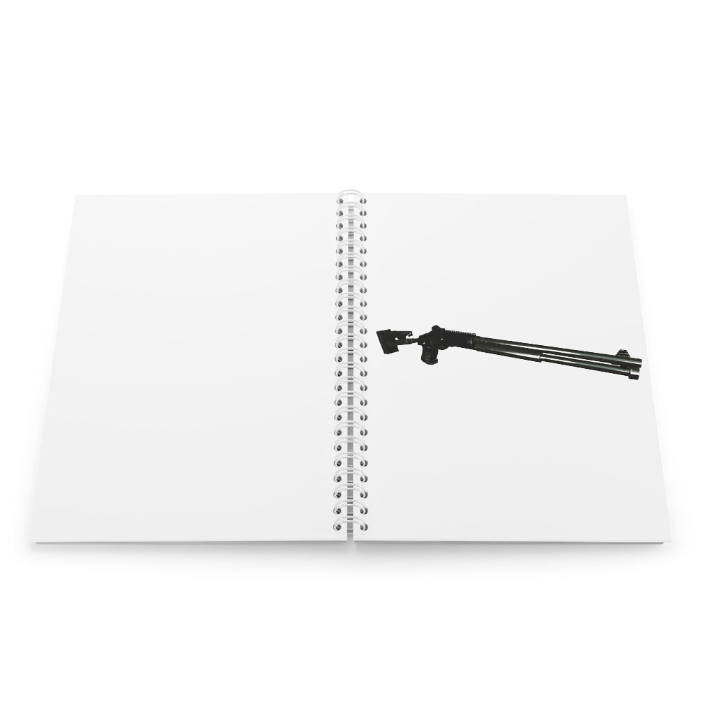 Shotgun Spiral Notebook with customizable covers and wide-ruled pages, featuring a semi-gloss laminated finish.