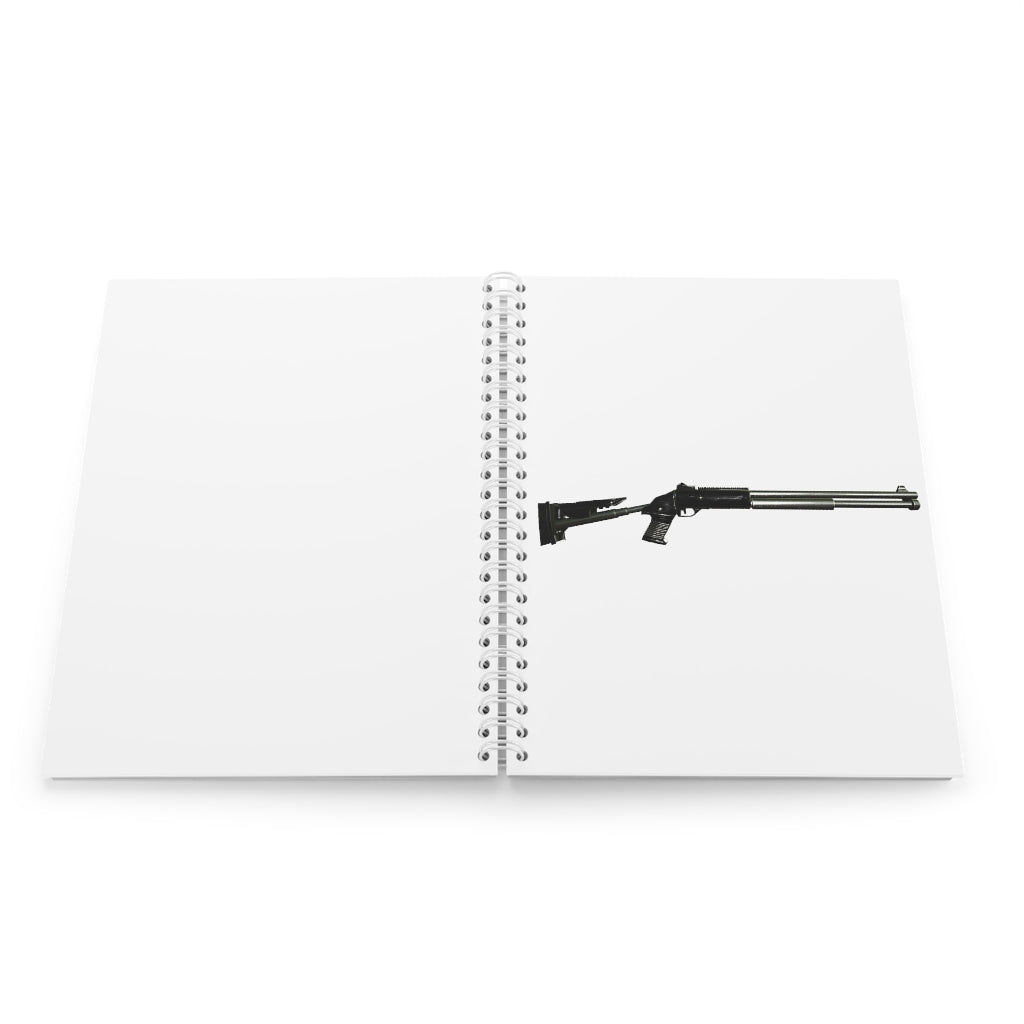 Shotgun Spiral Notebook with customizable covers and wide-ruled pages, featuring a semi-gloss laminated finish.