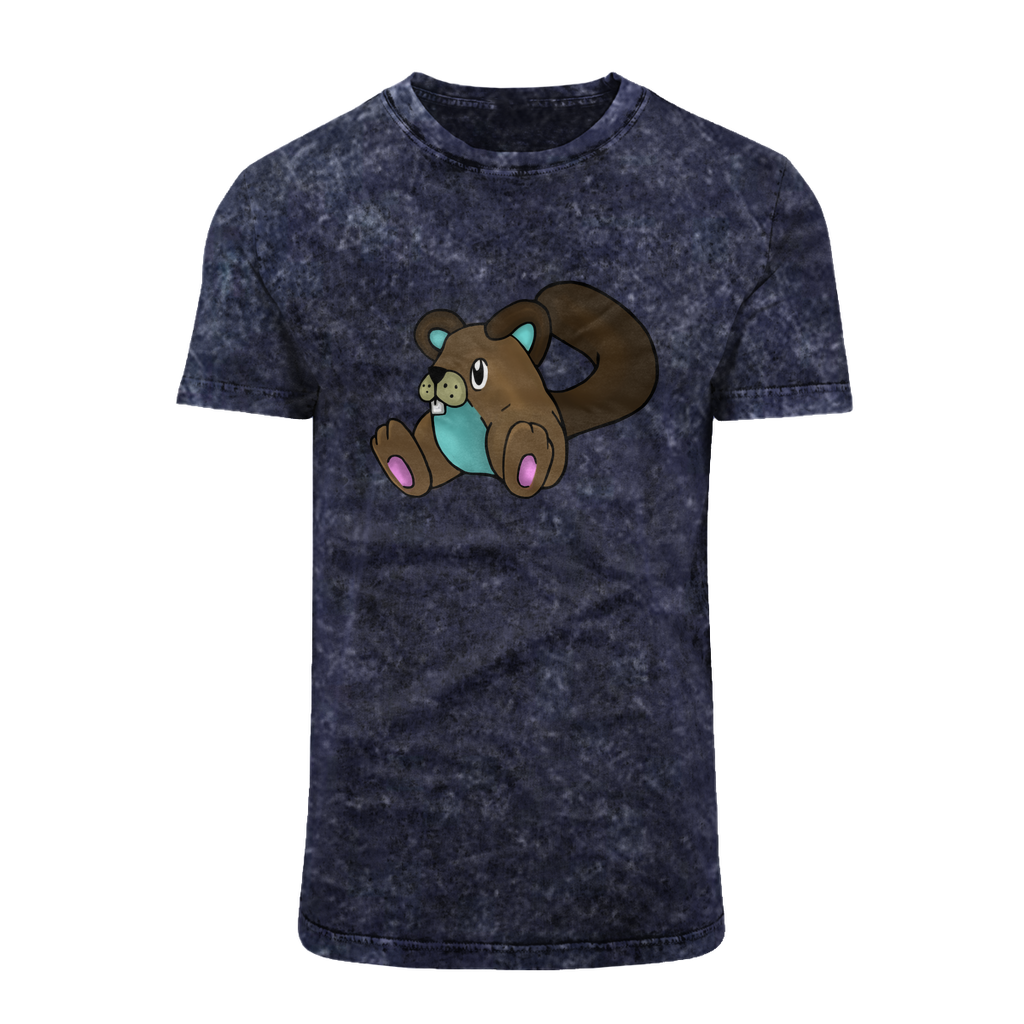 Showchu Acid Washed T-Shirt featuring a classic crew neck and unique batik-like design, perfect for casual wear.