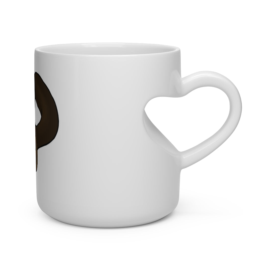 Showchu Heart Shape Mug featuring a white ceramic design with a heart-shaped handle, perfect for hot beverages.