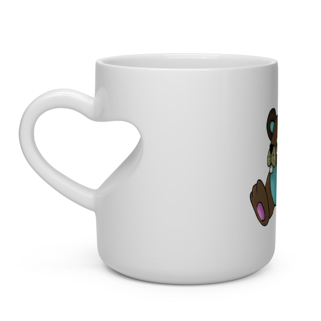 Showchu Heart Shape Mug featuring a white ceramic design with a heart-shaped handle, perfect for hot beverages.