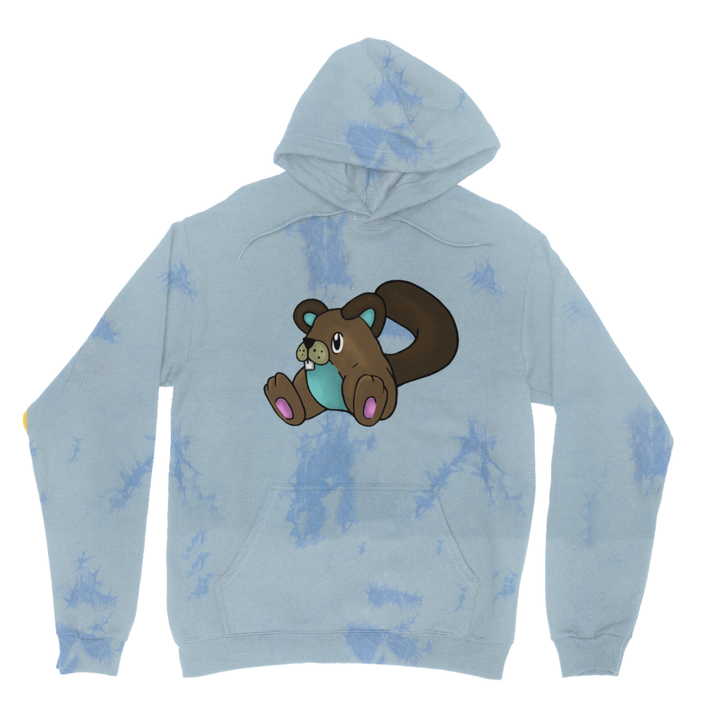 Showchu Tie Dye Hoodie featuring a unique tie dye pattern, brushed back fleece, and a kangaroo pouch pocket.