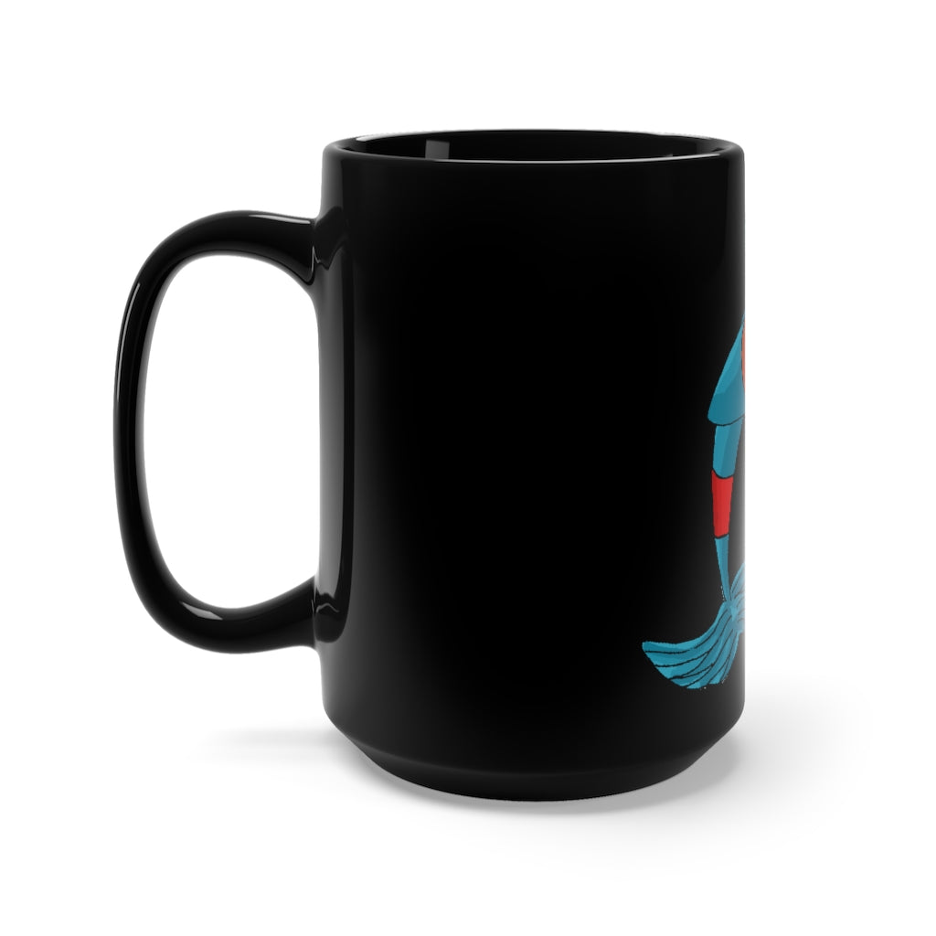 Shrei Black Mug 15oz, a stylish black ceramic mug with a C-handle, perfect for coffee and tea lovers.