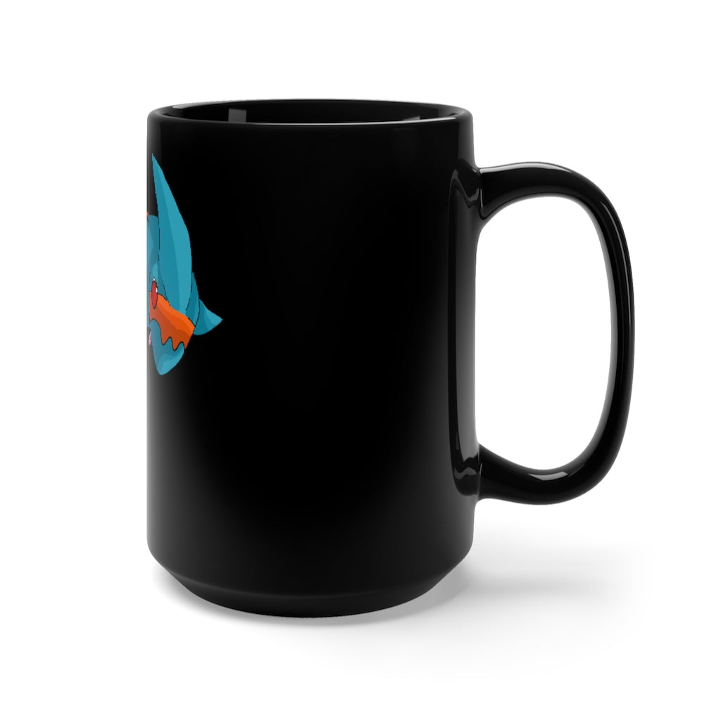 Shrei Black Mug 15oz, a stylish black ceramic mug with a C-handle, perfect for coffee and tea lovers.