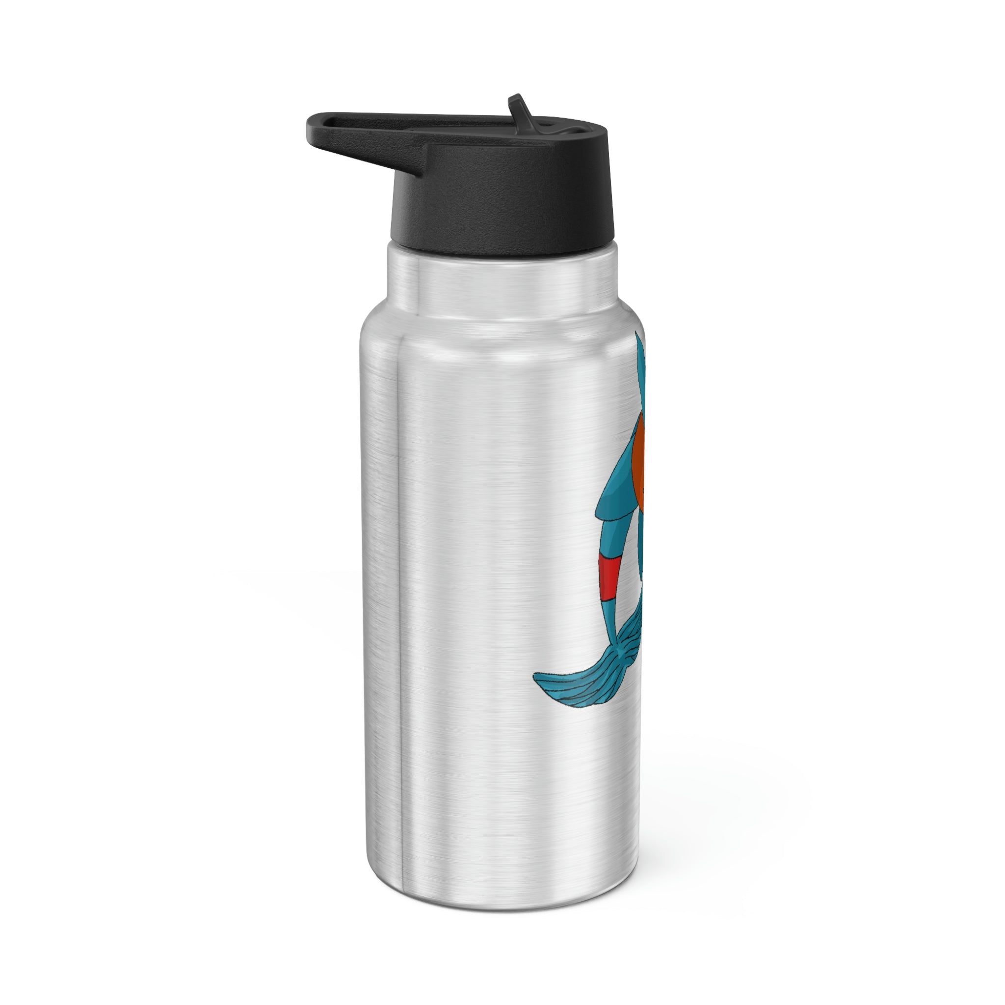 Shrei Gator Tumbler in stainless steel with a plastic straw, showcasing a customizable design.