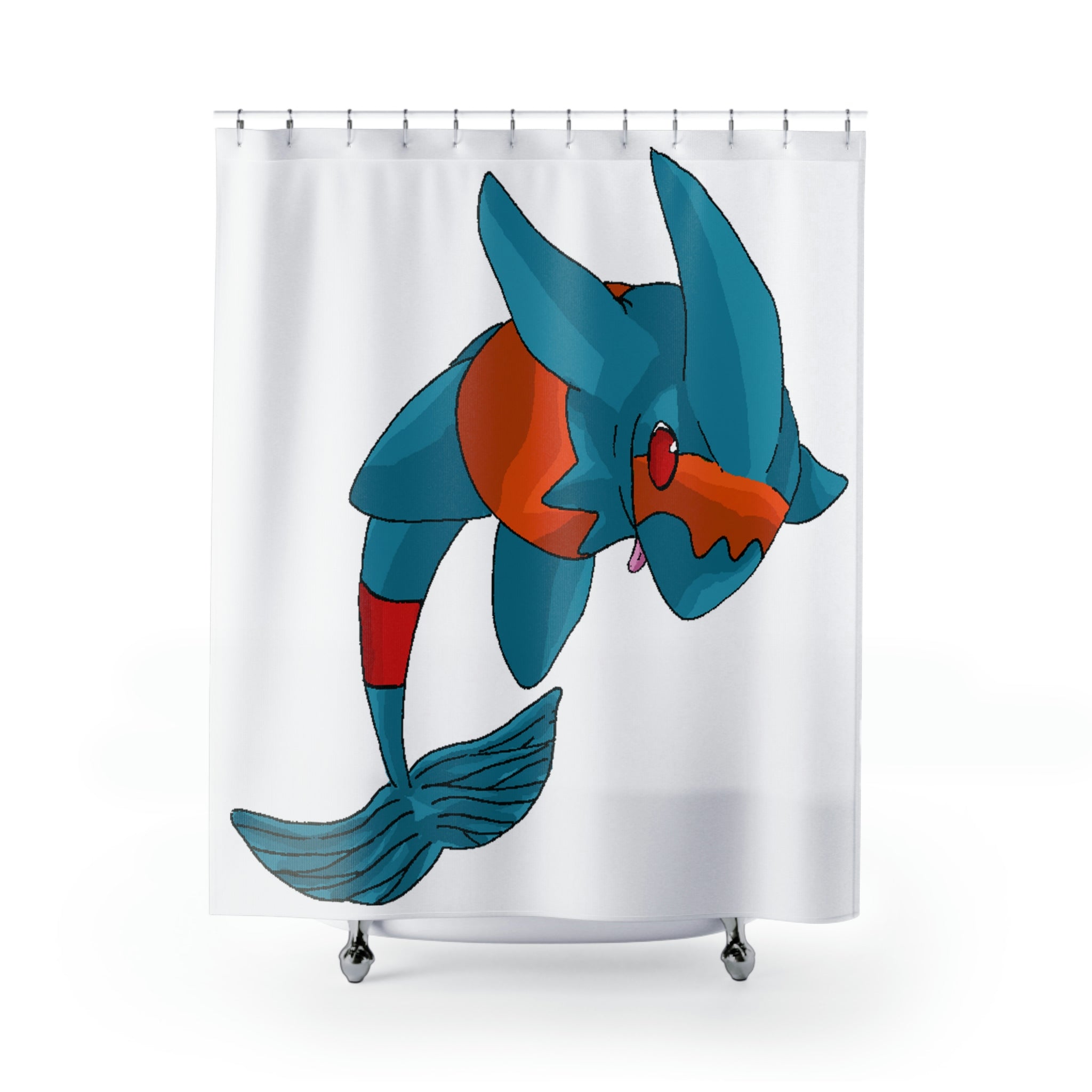 Shrei Shower Curtain featuring vibrant custom designs on durable polyester fabric, perfect for adding style to any bathroom.