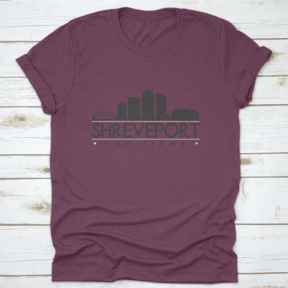 Shreveport, Louisiana skyline silhouette design in a stylish vector format, showcasing iconic buildings and structures.