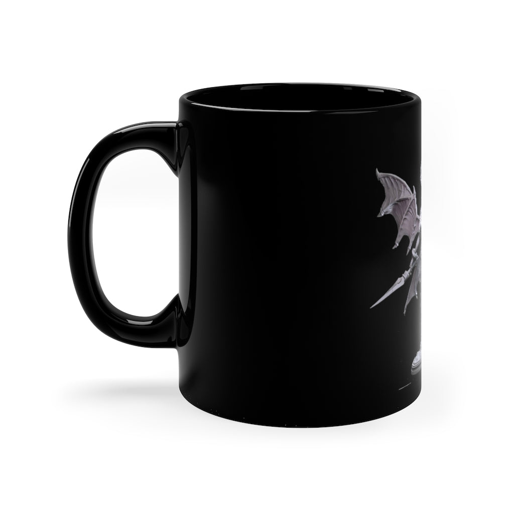 Silvanny 11oz black ceramic mug with a sleek design, perfect for coffee, tea, or hot chocolate.