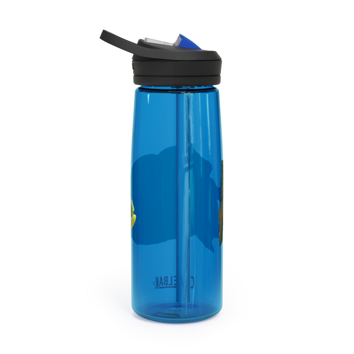 Silver and Spec Fish CamelBak Eddy® Water Bottle in 20oz and 25oz sizes, showcasing its durable Tritan™ material and spill-proof design.