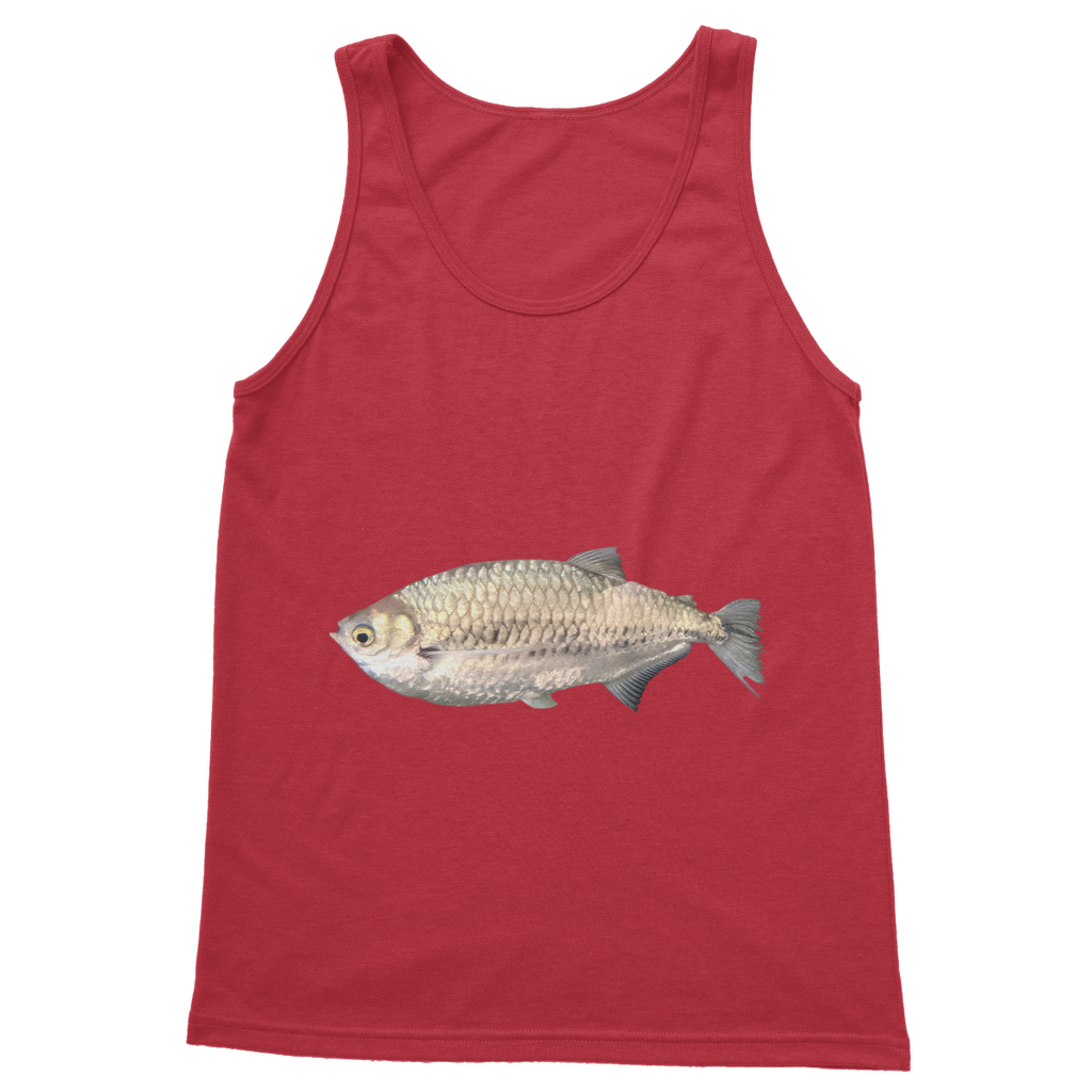 Silver Fish Classic Adult Vest Top in various colors, showcasing its unisex design and high-quality fabric.