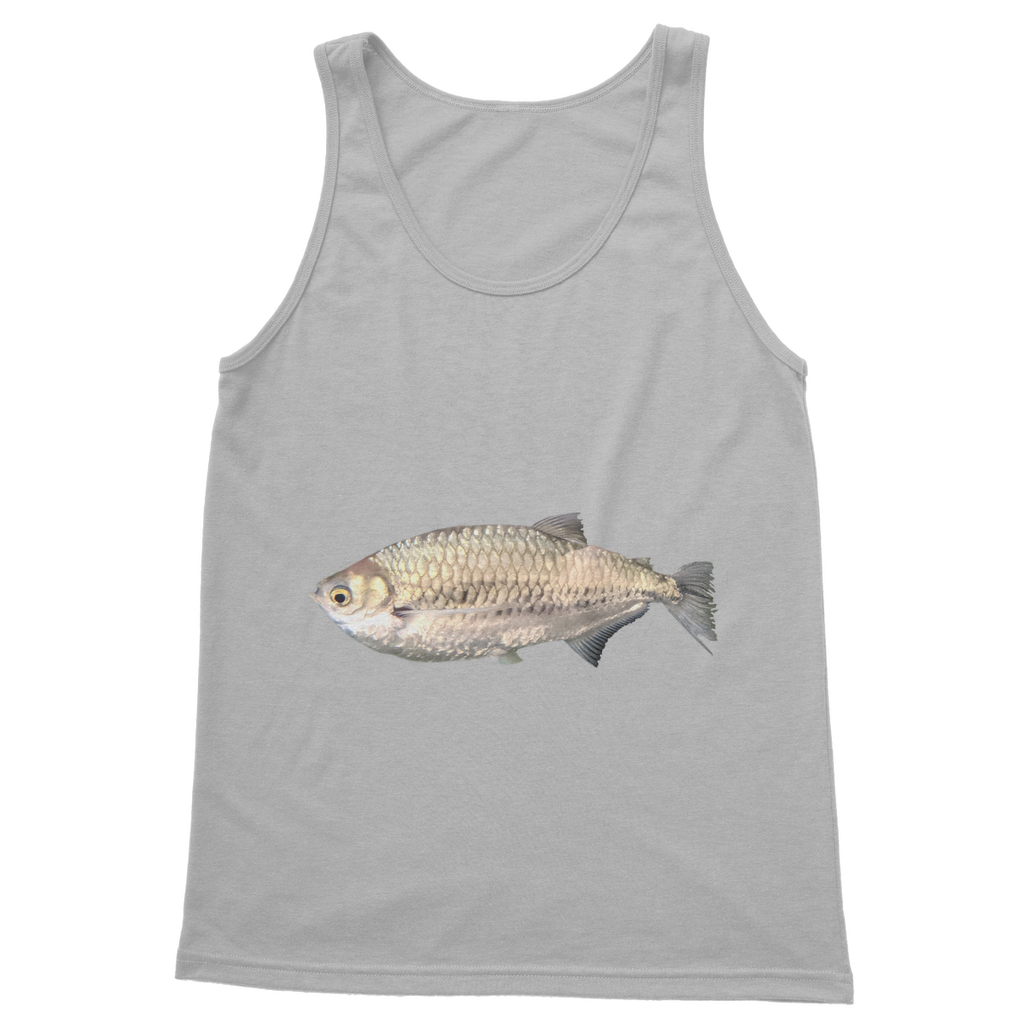 Silver Fish Classic Adult Vest Top in various colors, showcasing its unisex design and high-quality fabric.