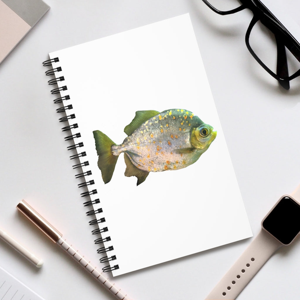 Silver Fish with Specs Spiral Journal featuring a colorful front cover and spiral binding, available in four styles.